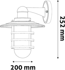 Avide Επιτοίχιο Φωτιστικό Εξωτερικού Χώρου Hermosa 1xE27 IP44 Μαύρο
