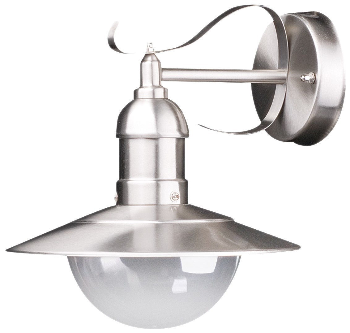 Avide Επιτοίχιο Φωτιστικό Εξωτερικού Χώρου Imperial 1xE27 IP44 Σατέν Νίκελ