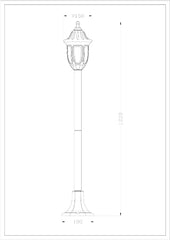 Avide Εξωτερικό Φωτιστικό Κήπου Κολώνα Mateo-XL 122cm 1xE27 IP44 Μαύρο