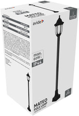 Avide Εξωτερικό Φωτιστικό Κήπου Κολώνα Mateo-XL 122cm 1xE27 IP44 Μαύρο