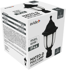 Avide Επιτοίχιο Φωτιστικό Εξωτερικού Χώρου Mateo XS 1xE27 IP44 Μαύρο