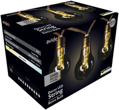 Avide Εξωτερική Γιρλάντα 5m Θερμό Λευκό Decor 3xAA excl.