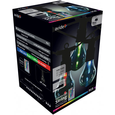 Avide Εξωτερική Γιρλάντα 5m Papaya RGB linkable - με Τηλεχειριστήριο