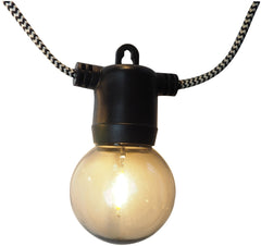 Avide Εξωτερική Γιρλάντα 5m Θερμό Λευκό με Καφέ Σχοινί με Δυνατότητα Επέκτασης