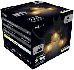 Avide Εξωτερική Γιρλάντα 5m Θερμό Λευκό με Καφέ Σχοινί με Δυνατότητα Επέκτασης