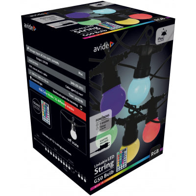 Avide Εξωτερική Γιρλάντα 5m RGB linkable - με Τηλεχειριστήριο