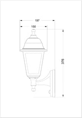 Avide Επιτοίχιο Φωτιστικό Εξωτερικού Χώρου Blake-U 1xE27 IP44 Μαύρο Φωτοκύτταρο