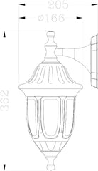 Avide Επιτοίχιο Φωτιστικό Εξωτερικού Χώρου Mateo-D 1xE27 IP44 Μαύρο