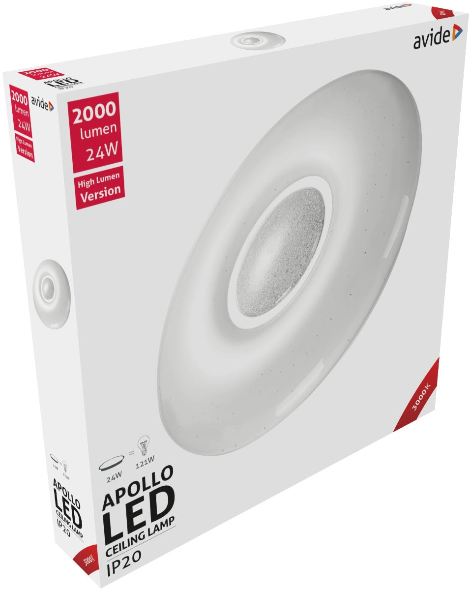 Avide LED Μοντέρνα Πλαφονιέρα Οροφής Apollo 24W 410x70mm Θερμό 3000K