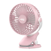 ATC DF-01 Μίνι Επαναφορτιζόμενος Ανεμιστήρας Γραφείου 5" με Κλιπ Ροζ