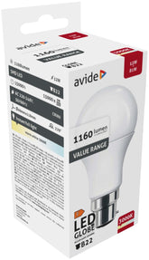 Avide Λάμπα Value LED Σφαιρική B22 12W WW 3000K