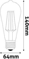 Avide Λάμπα LED Λευκή Filament ST64 3.8W E27 WW 2700K