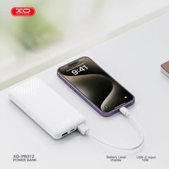 XO PB312 Powerbank 10.000mAh Λευκό