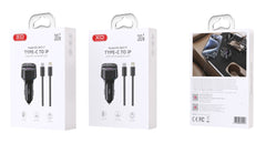 XO BCC17 Smart Bluetooth MP3 A+C Dual Port PD30W Φορτιστής Αυτοκινήτου με καλώδιο Lightning