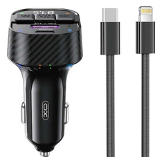 XO BCC17 Smart Bluetooth MP3 A+C Dual Port PD30W Φορτιστής Αυτοκινήτου με καλώδιο Lightning