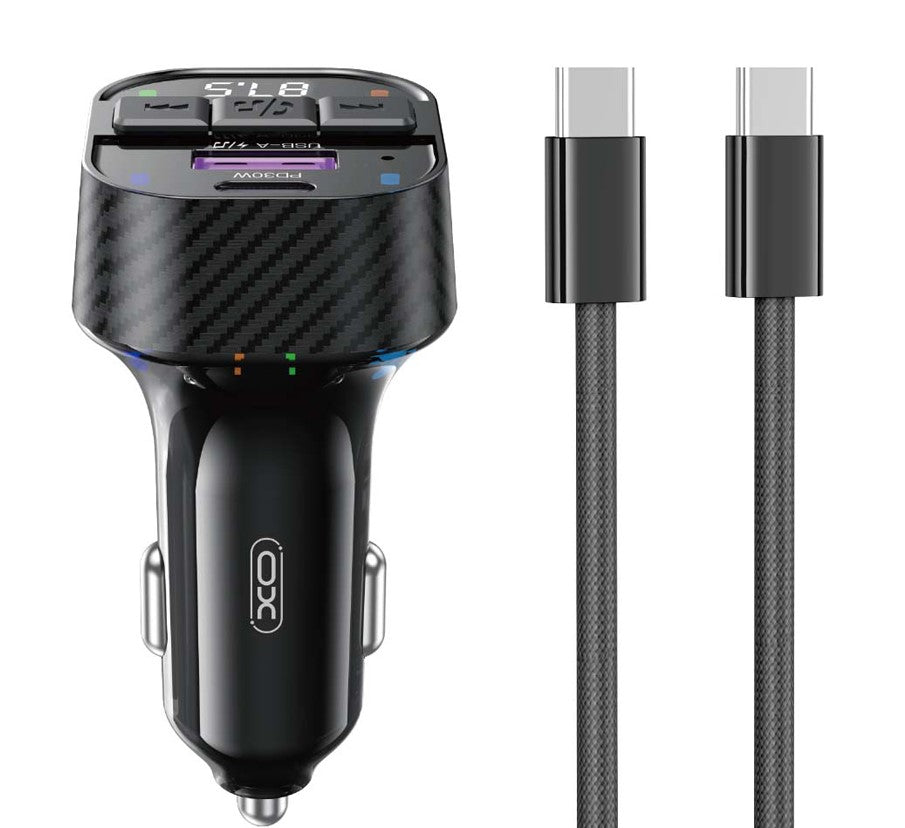 XO BCC17 Smart Bluetooth MP3 A+C Dual Port PD30W Φορτιστής Αυτοκινήτου με καλώδιο Type-C