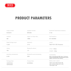 XO BCC18 Smart Bluetooth MP3 Φορτιστής Αυτοκινήτου Type-C 3A