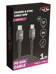 ATC-C1 Καλώδιο Φόρτισης & Sync 60W Type-C σε Type-C