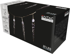 Entac Χριστουγεννιάτικα Λαμπάκια Βροχή IP44 20 LED Πλαστικά 16εκ Ψυχρό 3μ
