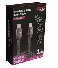 ATC-C2 Καλώδιο Φόρτισης & Sync Type-C σε Lighting 20W