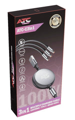 ATC-C3in1 Καλώδιο Πολλαπλής Φόρτισης Lightning Type-C Micro