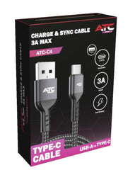 ATC-C4 Καλώδιο Φόρτισης & Sync 3A max USB-A σε Type-C