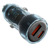 XO CC60 Smart Φορτιστής Αυτοκινήτου A30W+C30W/Ταυτόχρονη 60W Μπλε με Διαφάνεια