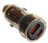 XO CC60 Smart Φορτιστής Αυτοκινήτου A30W+C30W/Ταυτόχρονη 60W Μαύρο με Διαφάνεια