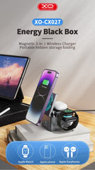 XO CX027 Ασύρματος Φορτιστής 3 σε 1 για Κινητό /Apple Watch/ TWS 15W