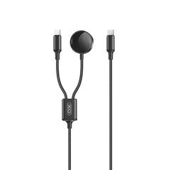 XO CX030 Αντάπτορας Type-C σε Type-C & Καλώδιο Φόρτισης Ρολογιού Μαύρο