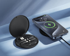 XO CX031 Αντάπτορας Family Box + Μαγνητικός ασύρματος φορτιστής 15W Μαύρο