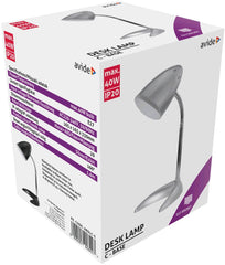 Avide Basic Φωτιστικό Γραφείου με C Βάση Ασημί