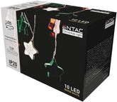 Entac Χριστουγεννιάτικα Λαμπάκια Εσωτερικά Πολύχρωμα Αστέρια 60mm 10 LED Θερμό 1,65m