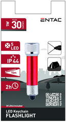 Entac Φακός 5 LED Μπρελόκ Κόκκινο