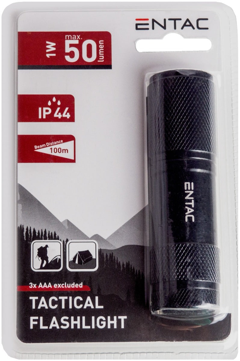 Entac Φακός 1W 9LED ALU Μαύρο 3xAAA (περιλαμβάνονται)