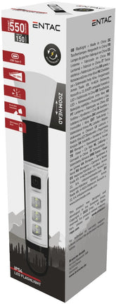 Entac Φακός Zoom Επαναφορτιζόμενος με Αποσπόμενο Αμπαζούρ