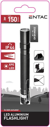 Entac Φακός Zoom Αλουμινίου με Κλίπ 3W