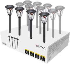Entac Ηλιακό Φωτιστικό Κήπου 40cm Πλαστικό 1 LED (12τμχ)