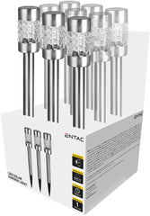 Entac Ηλιακό Φωτιστικό Κήπου 57cm Ανοξείδωτο Ατσάλι με Μωσαϊκό (9τμχ)