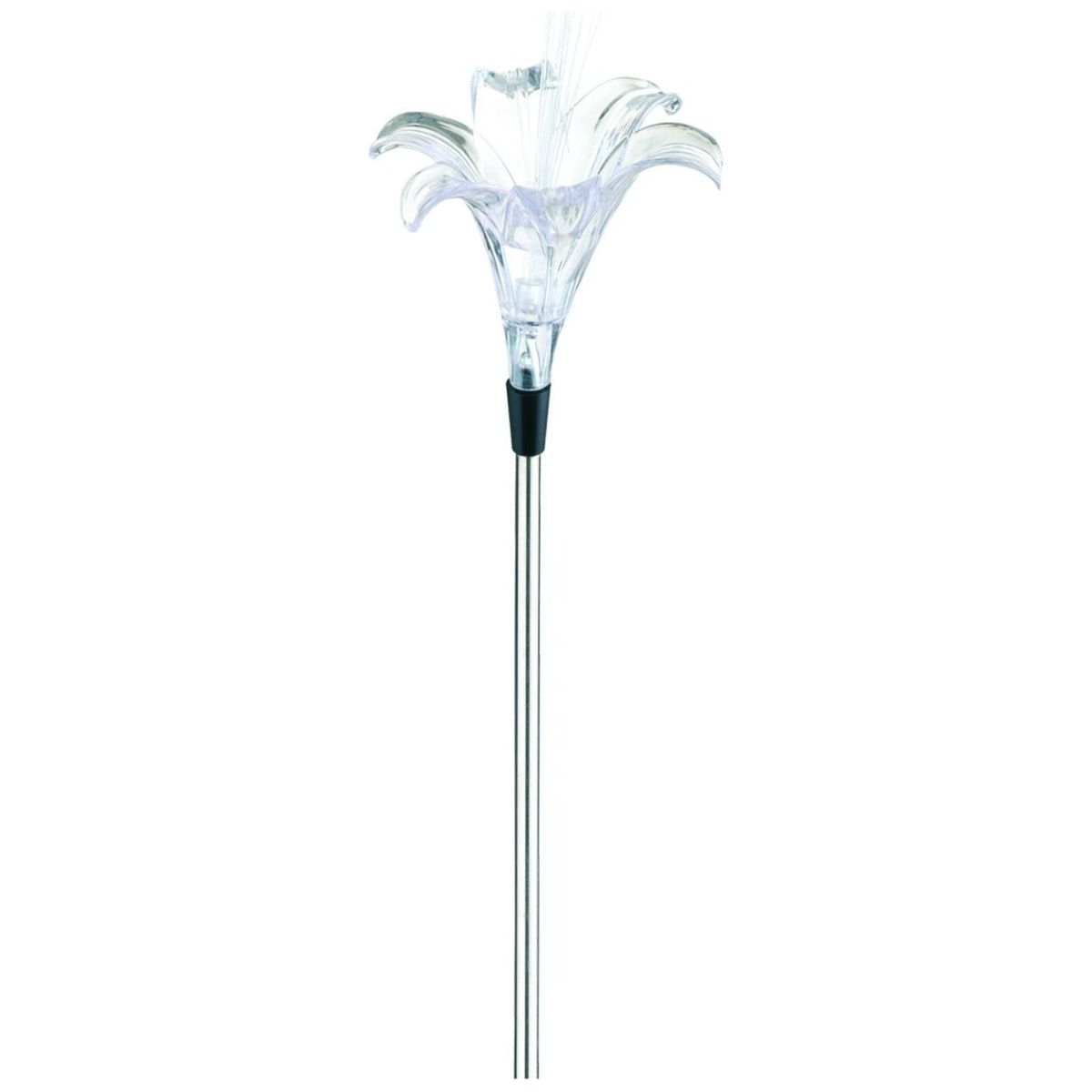 Entac Ηλιακό Φωτιστικό Κήπου 34cm RGB από Ανοξείδωτο Ατσάλι Λουλούδι LF80