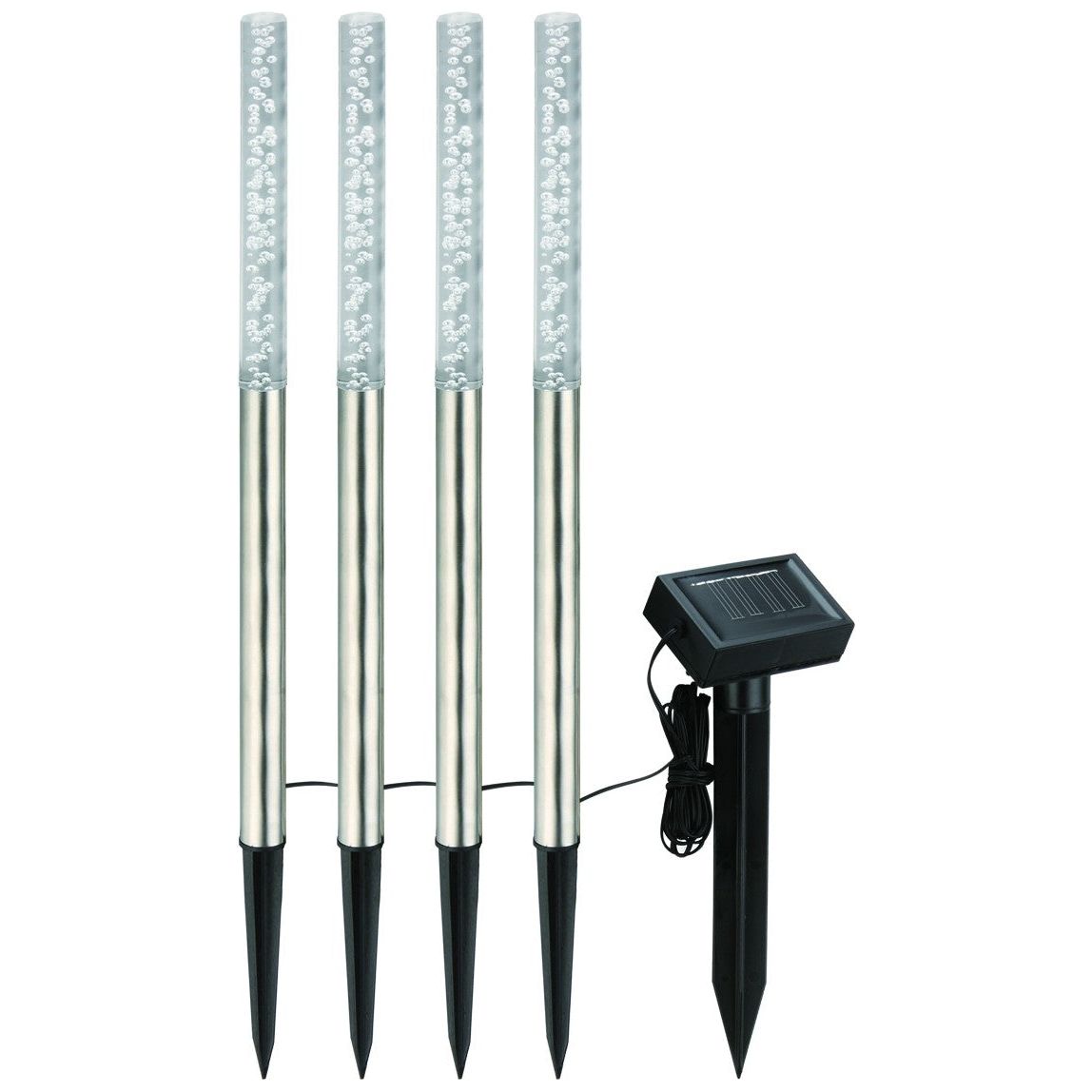 Entac Ηλιακό Φωτιστικό Κήπου 47cm από Ανοξείδωτο Ατσάλι 4 LED