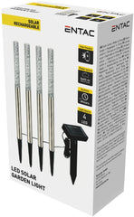 Entac Ηλιακό Φωτιστικό Κήπου 47cm από Ανοξείδωτο Ατσάλι 4 LED