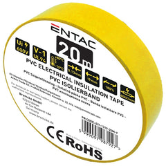 Entac Μονωτική Ταινία 0.13x19mm Κίτρινη 20μ