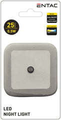Entac Φωτάκι Νυκτός 0.5W Τετράγωνο Θερμό Λευκό