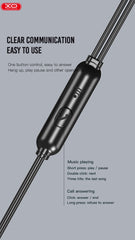 XO EP37 Ακουστικά Handsfree In-ear 1.15m Λευκά