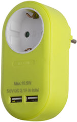 Entac Πρίζα Σούκο με 2 Θύρες USB (total 2.1A) Λάιμ