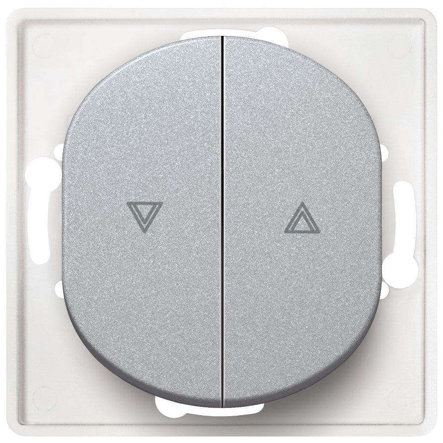 EON E6075.S Διακόπτης Κουμπί για Ρολά Χωρίς Πλαίσιο Κάλυψης Ασημί