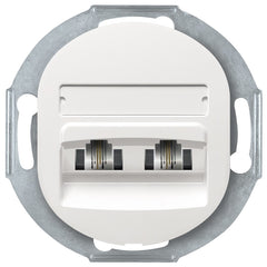 EON E613.0 Διπλή Πρίζα Τηλεφώνου Χωρίς Πλαίσιο Κάλυψης 2xRJ12 6/4 Cat 3 Λευκή