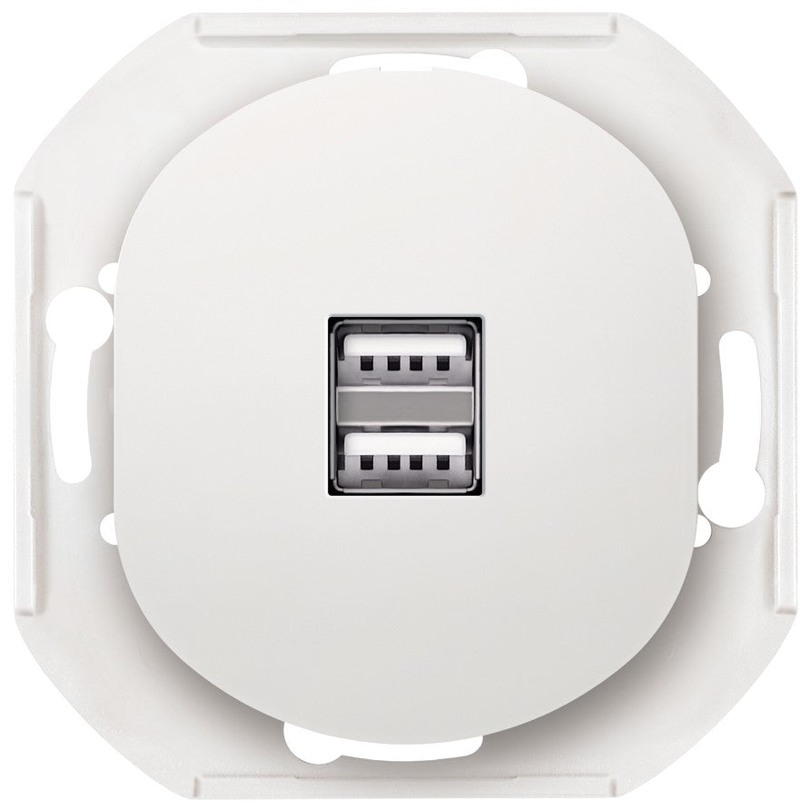 EON E6161.0 2xUSB Πρίζα Φόρτισης 2.1A 5V Χωρίς Πλαίσιο Κάλυψης EON Λευκή