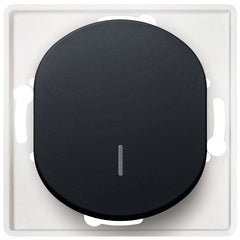 EON E6191.E1 Μονοπολικός Διακόπτης με Ένδειξη Χωρίς Πλαίσιο Κάλυψης με Μαλακή Αφή Μαύρος